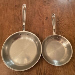 All-Clad 8” & 10” Copper Core 5-Ply Frying Pans- Helper handle-Second Quality.